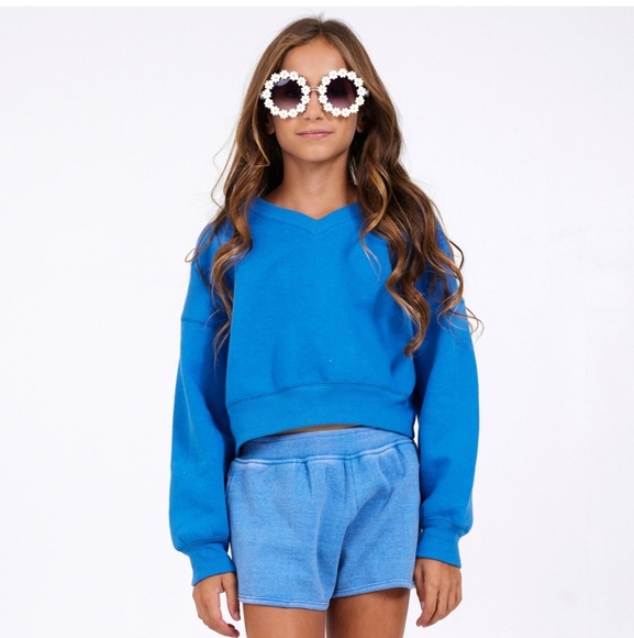 NWT Vintage Havana Ace Girl's Graphic Sweatshirt Bright Blue Size 7/8 - Picture 4 of 9